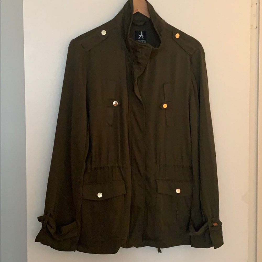 Green army style light jacket